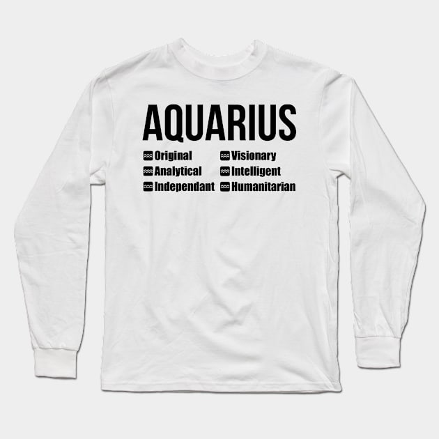 AQUARIUS Long Sleeve T-Shirt by Jhonson30